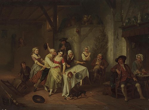 Scene in a Tavern, 1852, Henri Joseph Dillens