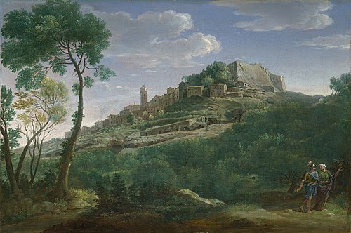 A Landscape with an Italian Hill Town, 1725, Hendrik Frans van Lint