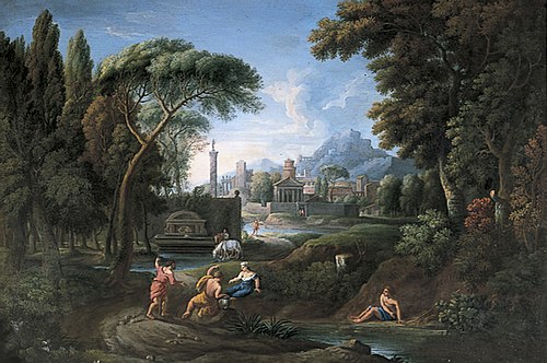 Classical Italian Landscape, 1750, Hendrik Frans van Lint