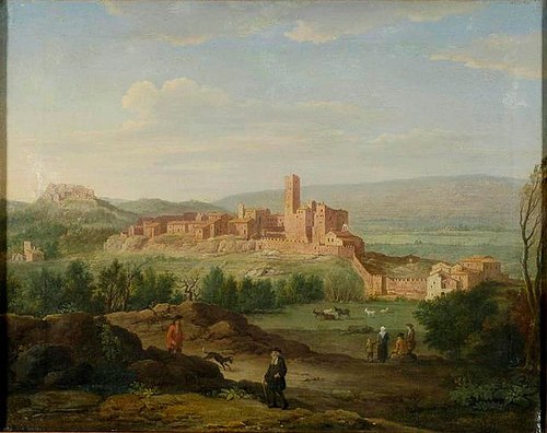 View of Borghetto, 1720, Hendrik Frans van Lint