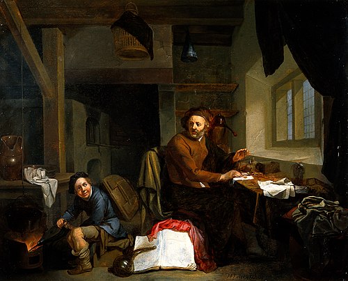 An alchemist making gold., , Hendrik Heerschop