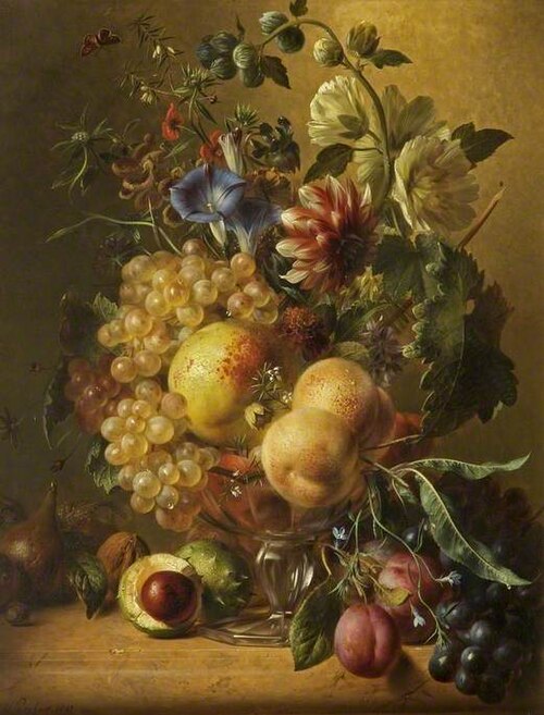 Fruit and Flowers, 1847, Hendrik Reekers