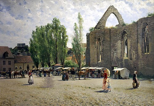 Stora torget i Visby, 1887, Johan Ericson