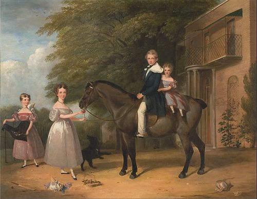 Children with Horse and Dog, 1836, Henry Barraud