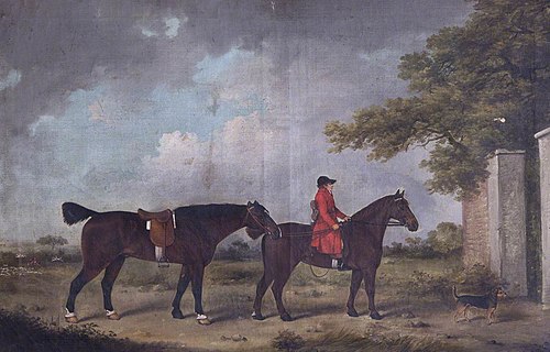 Man on Horseback, leading a Horse, and a Dog, 1796, Henry Bernard Chalon