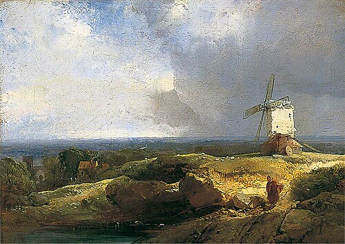 Landscape with a Windmill, 1841, Henry Bright