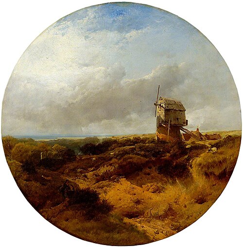 Landscape with a Windmill, 1854, Henry Bright