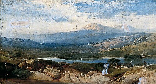 Scene in the English Lakes, Derwentwater, 1866, Henry Bright