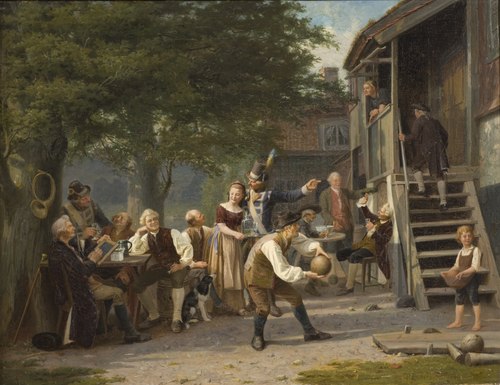 Skittles at Faggen's. Scene from Fredman's Epistle 55 by Bellman, 1868, Peter Eskilsson