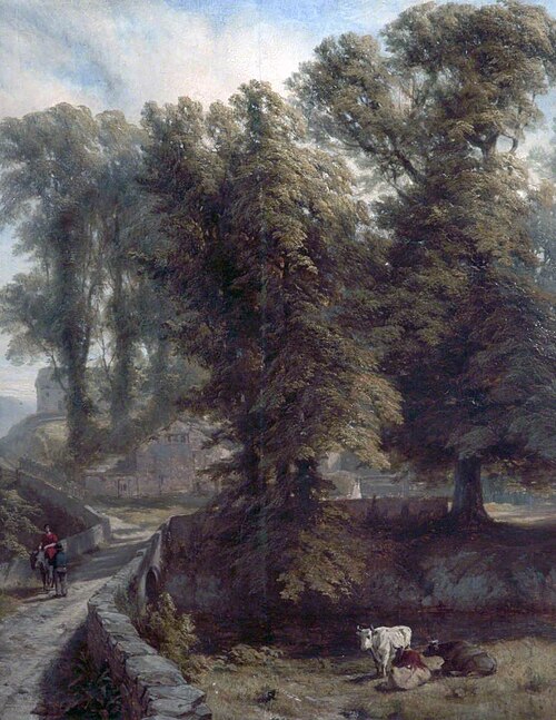 Pont Faen, near Chirk, Denbighshire, 1845, Henry Dawson