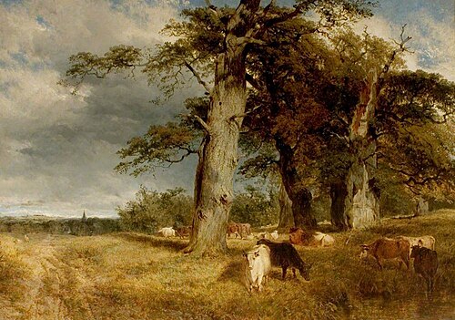 Landscape in the Dukeries, Nottinghamshire, 1850, Henry Dawson