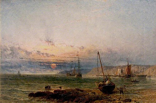 Coast Scene, Sunset, 1852, Henry Dawson