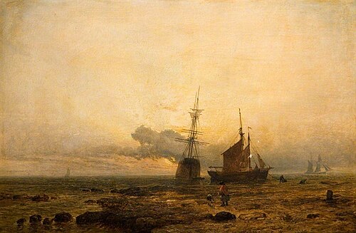 Coast Scene, Evening, 1853, Henry Dawson