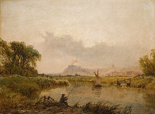 Nottingham from the Trent, 1853, Henry Dawson