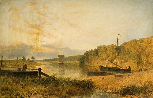 On the Trent near Ratcliffe, 1854, Henry Dawson