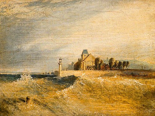 Coast Scene with Pier, , Henry Dawson