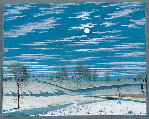 Winter Scene in Moonlight, 1869, Henry Farrer