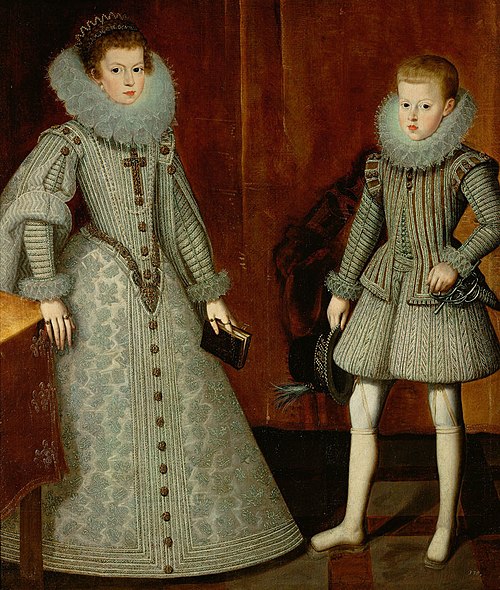 König Philipp IV. von Spanien (1605-1665) mit seiner Schwester, der Infantin Anna (1601-1666), Bildn, 1612, Bartolomé González y Serrano
