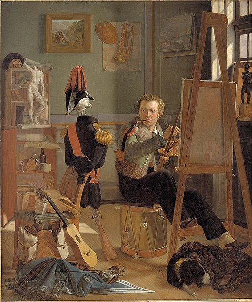 Le Peintre de batailles Jørgen Sonne dans son atelier, 1826, Ditlev Blunck
