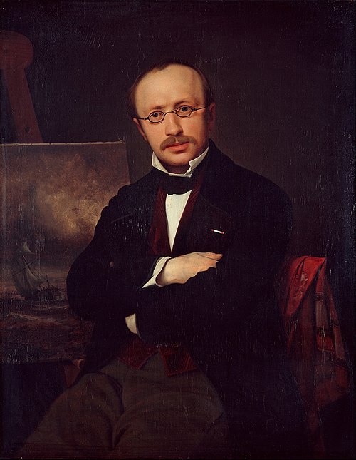 Portrait of the painter Anton Melbye, 1852, Ditlev Blunck