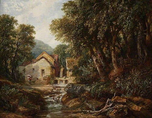A Mill at Rowsley, Derbyshire, 1867, Henry Harris Lines