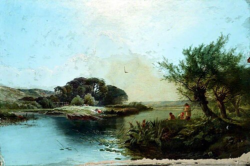 Landscape with Fishermen, , Henry John Boddington