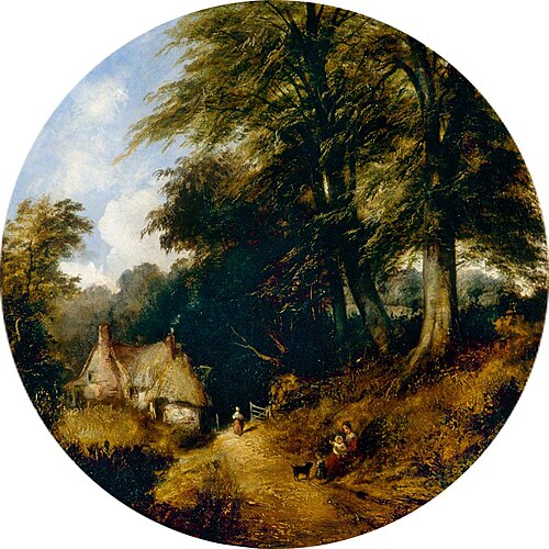 Country Lane with a Cottage, , Henry Jutsum