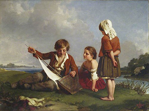 Children with a Toy Boat, 1865, Henry Le Jeune