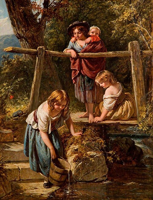 Children at a Stream, , Henry Le Jeune