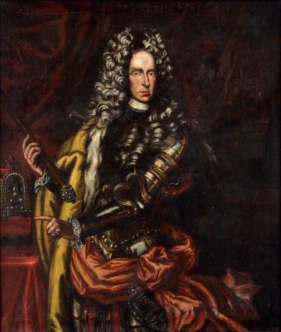 Bildnis Kaiser Joseph I, Begründer des Dorotheums, im Harnisch mit dem Orden vom Goldenen Vlies, 1708, Anthoni Schoonjans