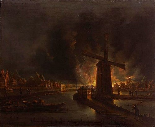 Incendie nocturne, 1665, Anthonie van Borssom
