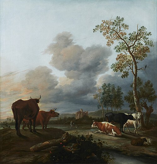 Landscape with cows, 1661, Anthonie van Borssom