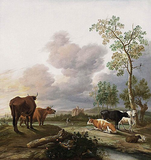 Landscape with Cows and Sheep, 1650, Anthonie van Borssom