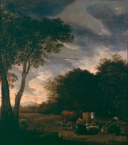 Sheltered pasture with cattle, 1650, Anthonie van Borssom