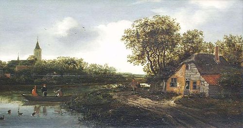 Farmhouse on the river, 1650, Anthonie van Borssom