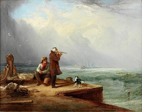 The Look Out, Shields Harbour, 1831, Henry Perlee Parker