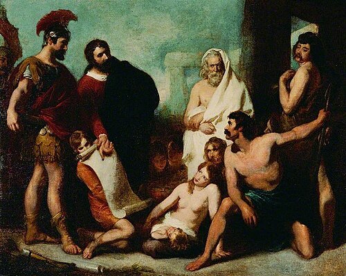 The Progress of Civilisation (The Ancient Britons Instructed by the Romans in the Mechanical Arts), 1831, Henry Perronet Briggs