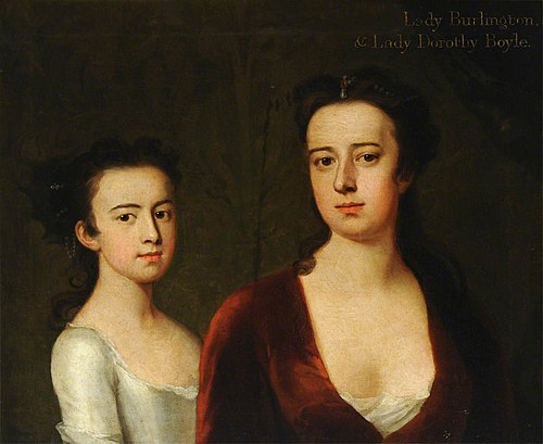 Lady Dorothy Savile, Countess of Burlington (1699-1758) with her Daughter Lady Dorothy Boyle, later , 1735, Michael Dahl