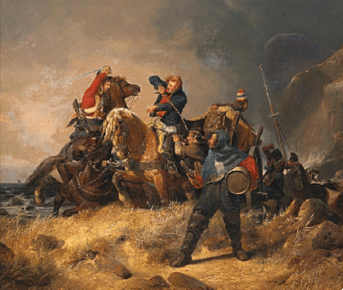 Battle with smugglers on the English coast, , Henry Ritter