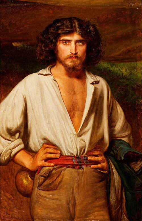 Man with a Beard and Open-Necked Shirt, 1864, Henry Tanworth Wells