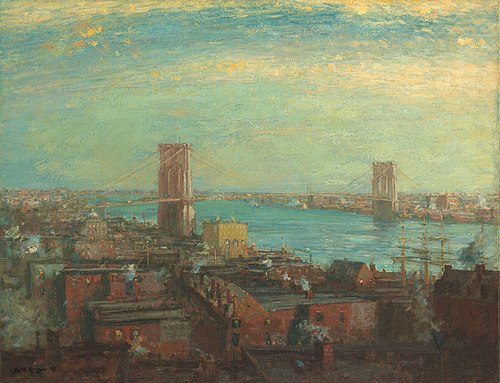 Brooklyn Bridge, 1899, Henry Ward Ranger