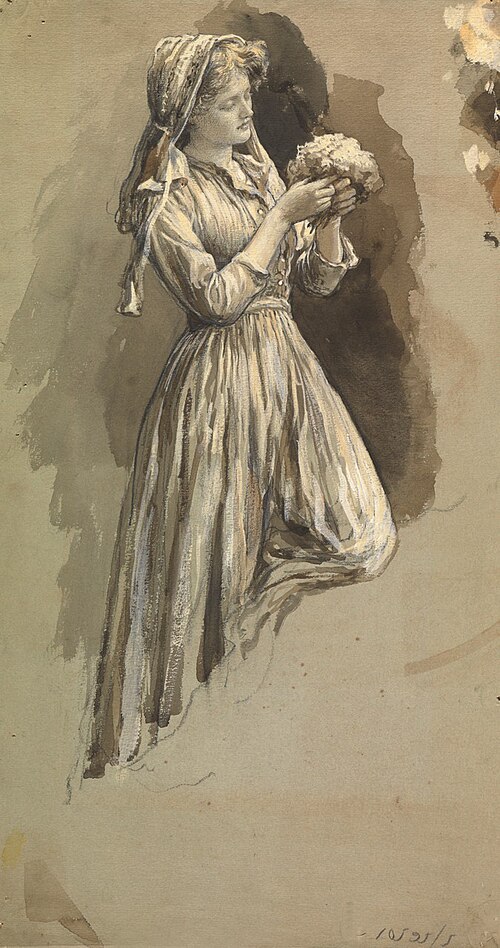 Study For The Primrose Gatherers, , Herbert Dicksee
