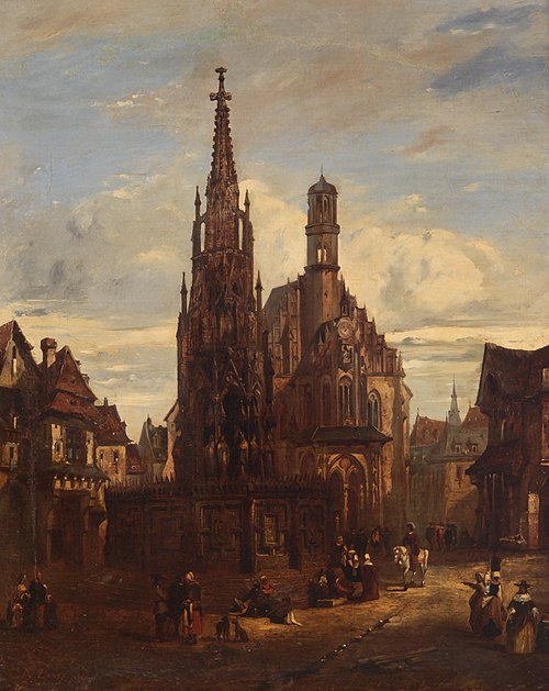 Square in the city of Nuremberg, 1845, A. Zarra