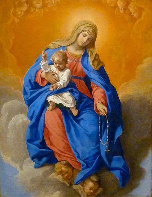 La Madone du rosaire, 1640, Simone Cantarini