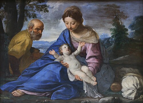 Le Repos pendant la fuite en Égypte, 1635, Simone Cantarini
