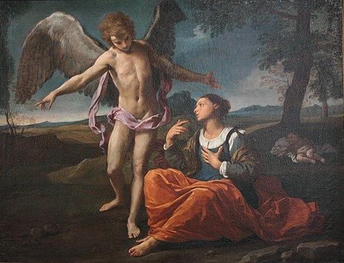 Agar et l'ange, 1650, Simone Cantarini