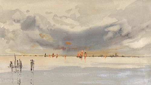 Evening on the Lagoon, Venice, , Hercules Brabazon Brabazon