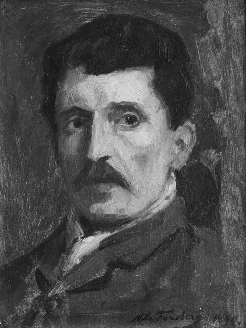 Per Ekström (1844-1935), artist, landscape painter, married to Hanna Petronella Salomonsson, 1890, Nils Forsberg