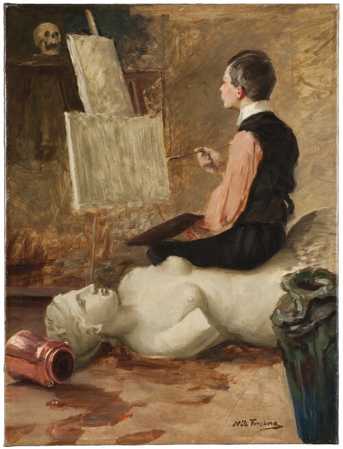 Nils Forsberg jr. In the Studio, 1886, Nils Forsberg