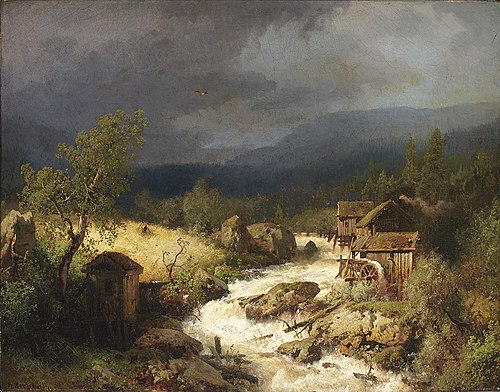 Mill on a Torrent, 1871, Hermann Ottomar Herzog